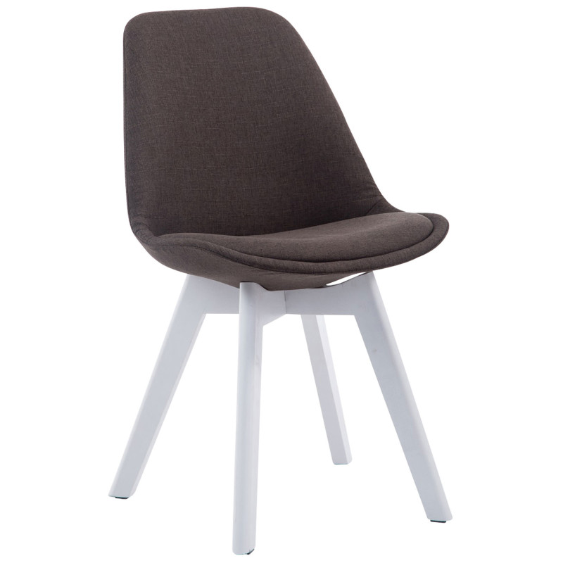 Lot de 4 chaises visiteurs Borneo V2 tissu blanc | gris foncé