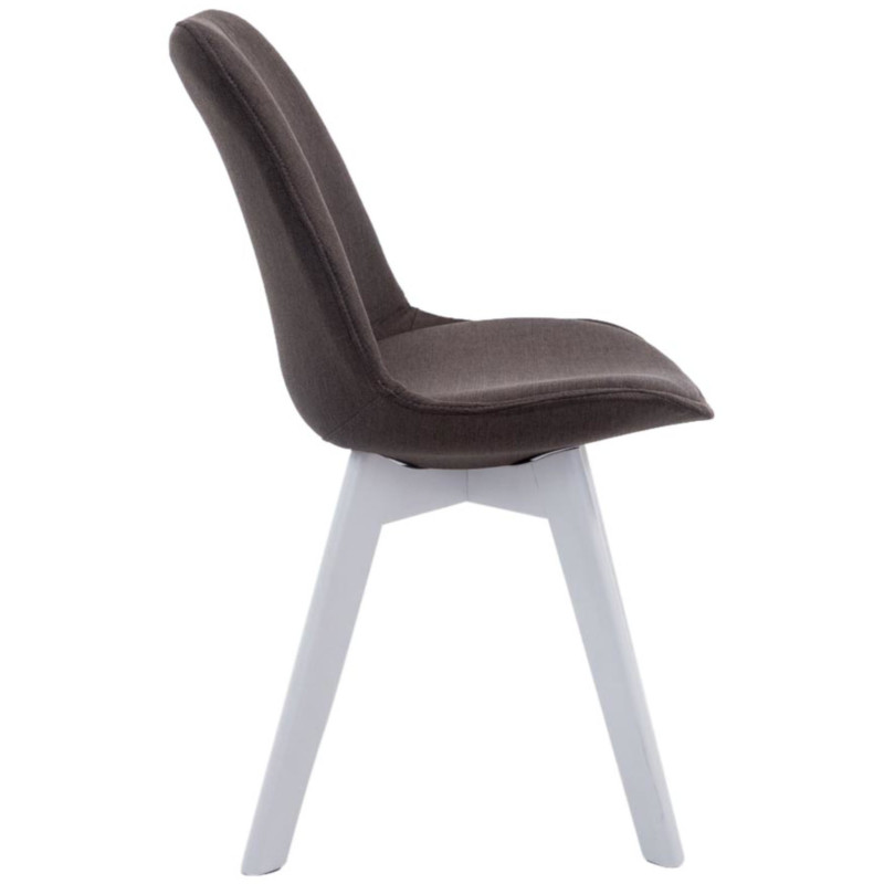 Lot de 4 chaises visiteurs Borneo V2 tissu blanc | gris foncé