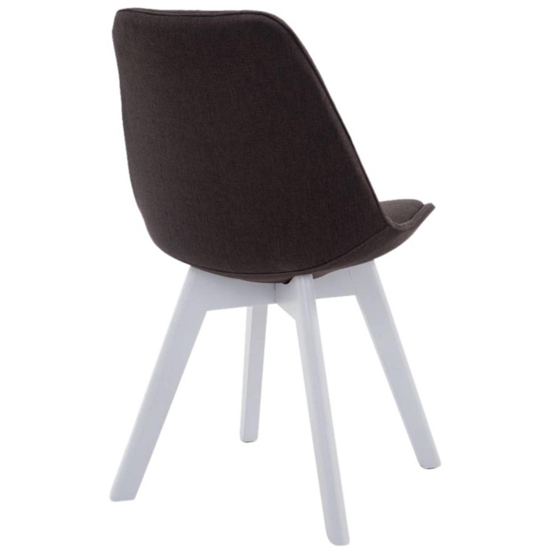 Lot de 4 chaises visiteurs Borneo V2 tissu blanc | gris foncé