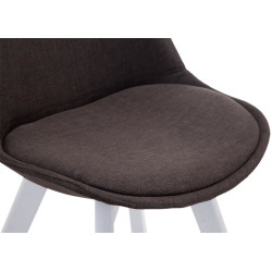 Lot de 4 chaises visiteurs Borneo V2 tissu blanc | gris foncé