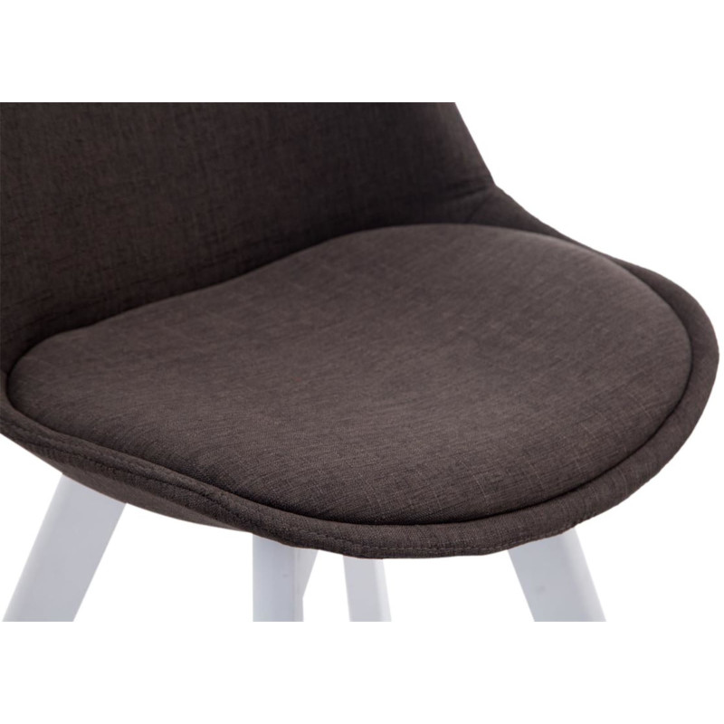 Lot de 4 chaises visiteurs Borneo V2 tissu blanc | gris foncé