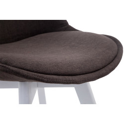 Lot de 4 chaises visiteurs Borneo V2 tissu blanc | gris foncé