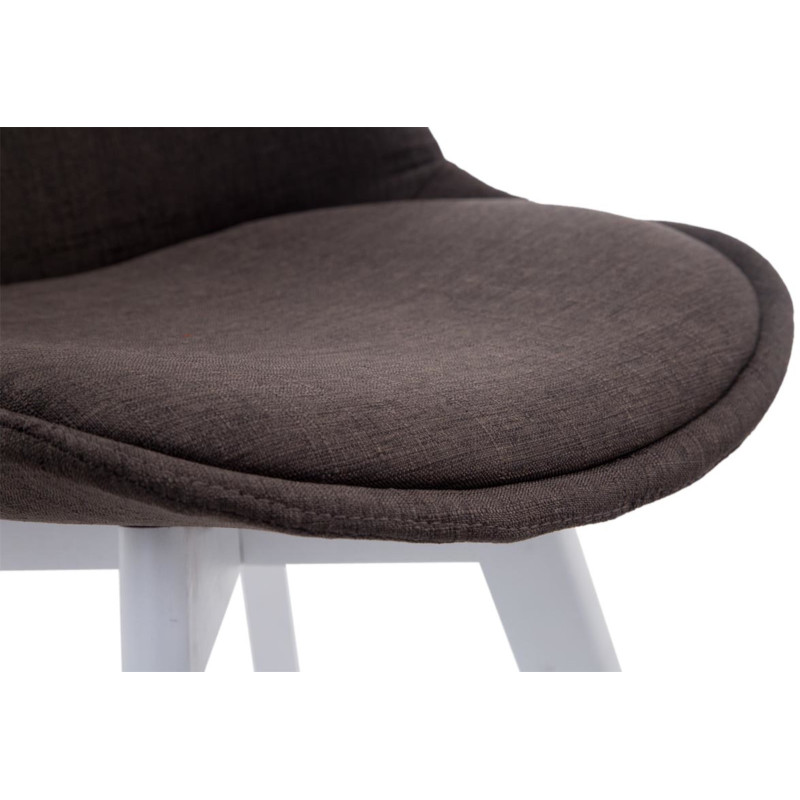 Lot de 4 chaises visiteurs Borneo V2 tissu blanc | gris foncé