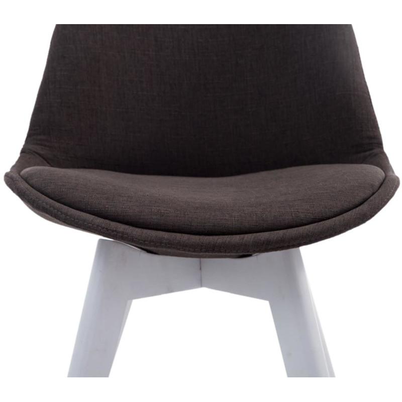 Lot de 4 chaises visiteurs Borneo V2 tissu blanc | gris foncé