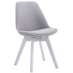 Lot de 4 chaises visiteurs Borneo V2 tissu blanc | gris