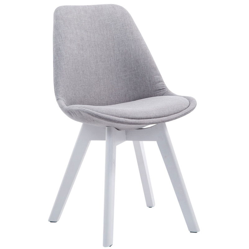Lot de 4 chaises visiteurs Borneo V2 tissu blanc | gris