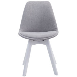 Lot de 4 chaises visiteurs Borneo V2 tissu blanc | gris