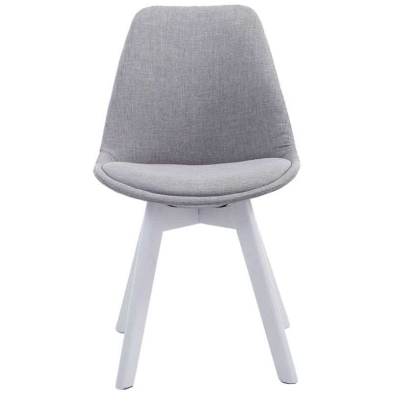 Lot de 4 chaises visiteurs Borneo V2 tissu blanc | gris