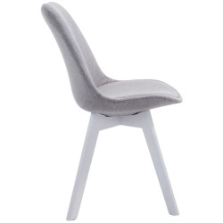 Lot de 4 chaises visiteurs Borneo V2 tissu blanc | gris