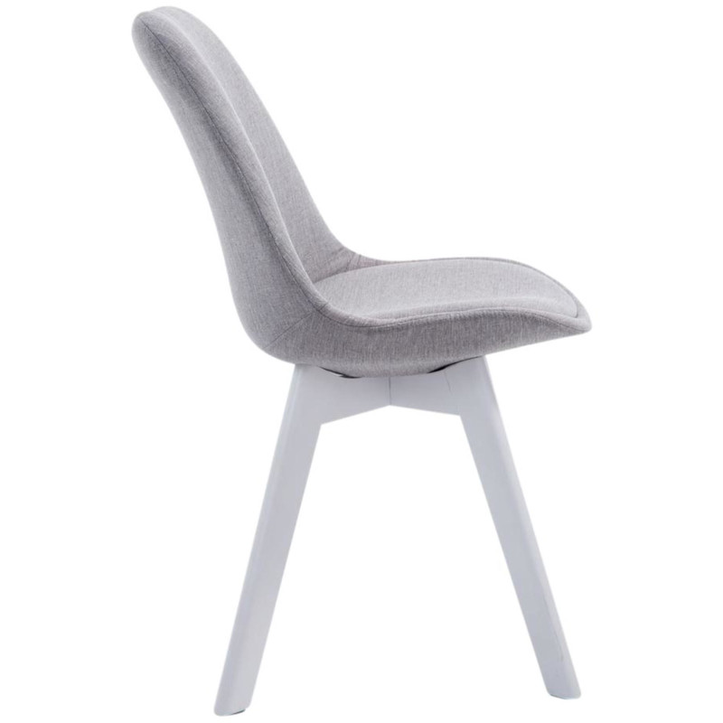 Lot de 4 chaises visiteurs Borneo V2 tissu blanc | gris