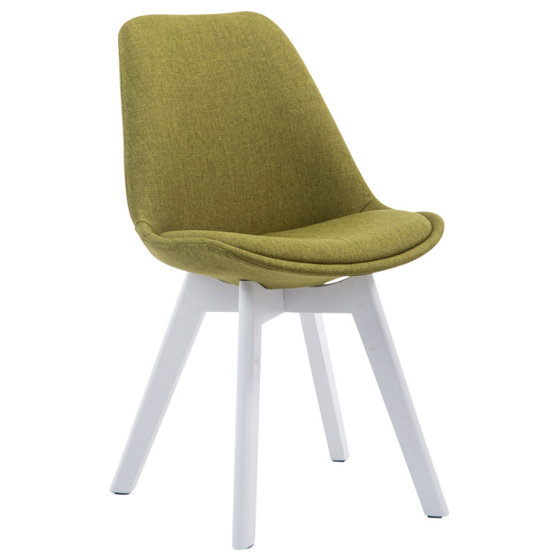 Lot de 4 chaises visiteurs Borneo V2 tissu blanc | vert