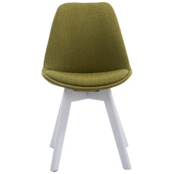 Lot de 4 chaises visiteurs Borneo V2 tissu blanc | vert