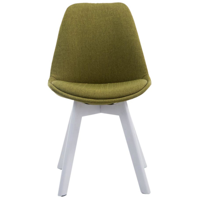 Lot de 4 chaises visiteurs Borneo V2 tissu blanc | vert