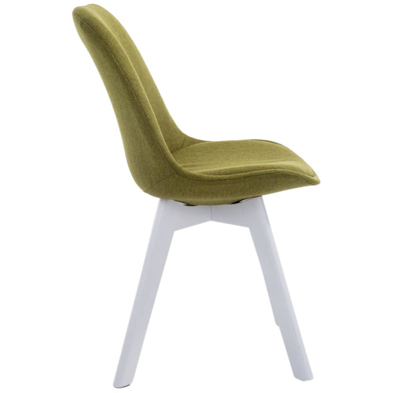 Lot de 4 chaises visiteurs Borneo V2 tissu blanc | vert