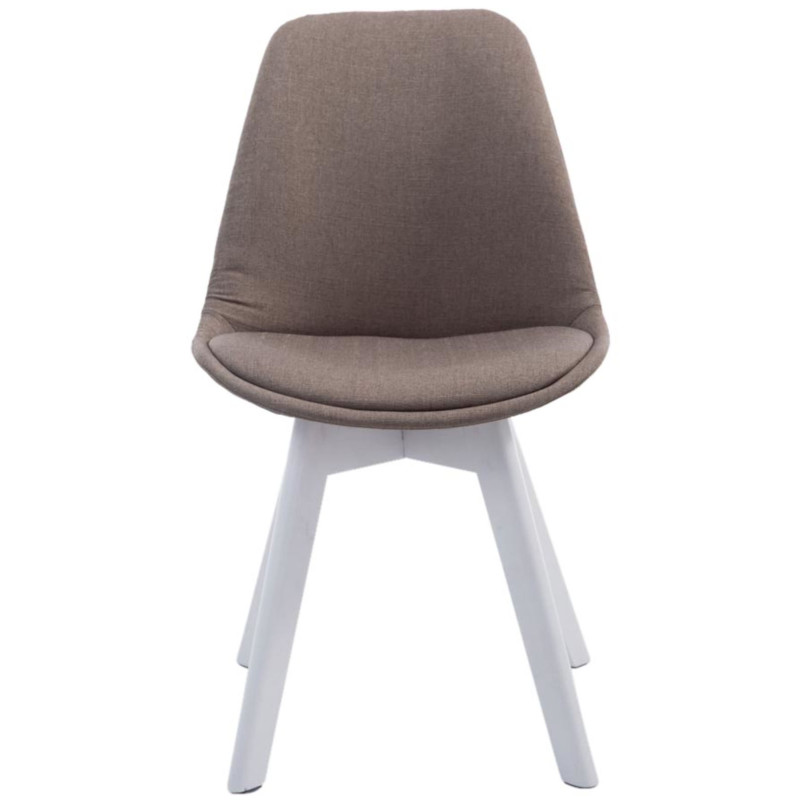 Lot de 4 chaises visiteurs Borneo V2 tissu blanc | taupe