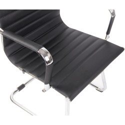 Lot de 2 chaises visiteurs Balve en cuir artificiel | noir
