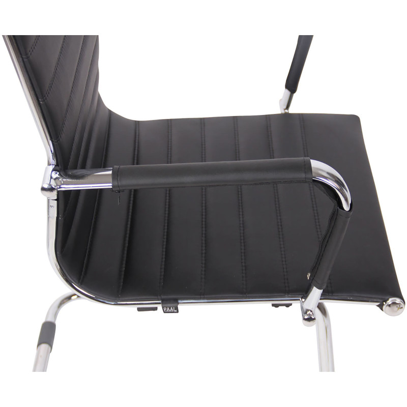Lot de 2 chaises visiteurs Balve en cuir artificiel | noir