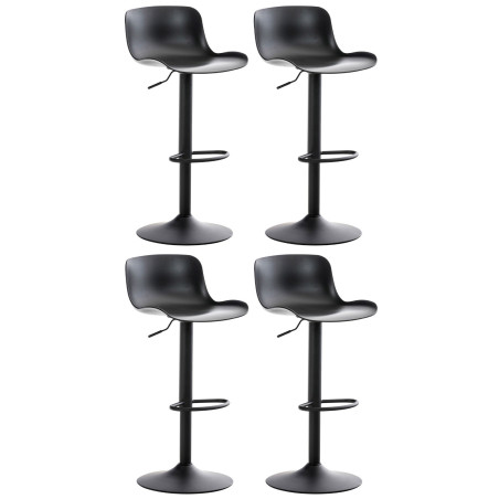 Lot de 4 tabourets de bar Almada noir