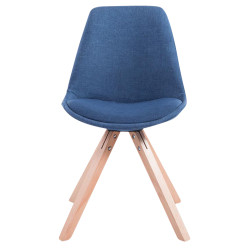 Lot de 4 chaises visiteurs Toulouse tissu Square Natura | bleu