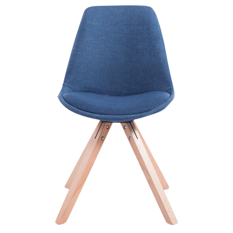 Lot de 4 chaises visiteurs Toulouse tissu Square Natura | bleu