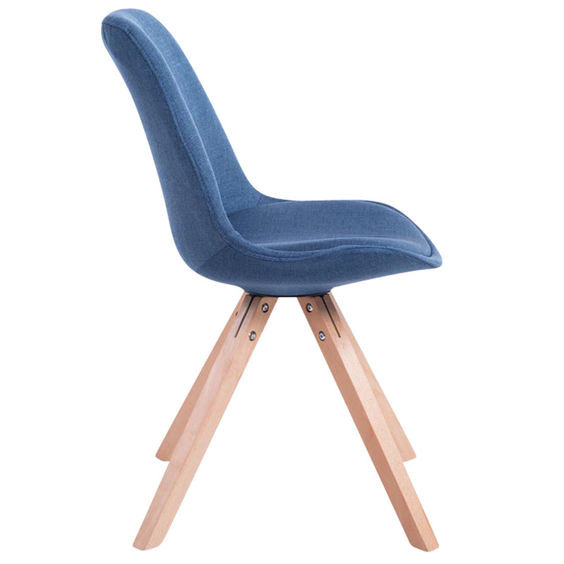 Lot de 4 chaises visiteurs Toulouse tissu Square Natura | bleu