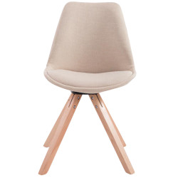 Lot de 4 chaises visiteurs Toulouse tissu Square Natura | crème