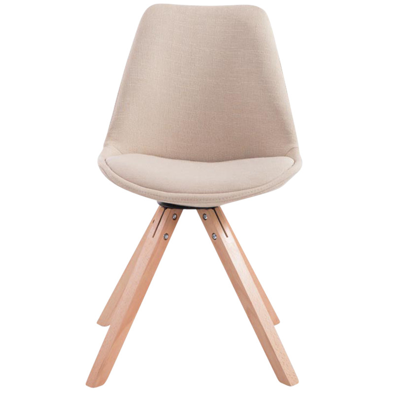 Lot de 4 chaises visiteurs Toulouse tissu Square Natura | crème