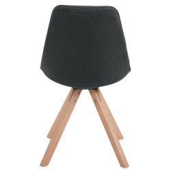 Lot de 4 chaises visiteurs Toulouse tissu Square Natura | gris foncé