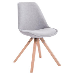 Lot de 4 chaises visiteurs Toulouse tissu Square Natura | gris