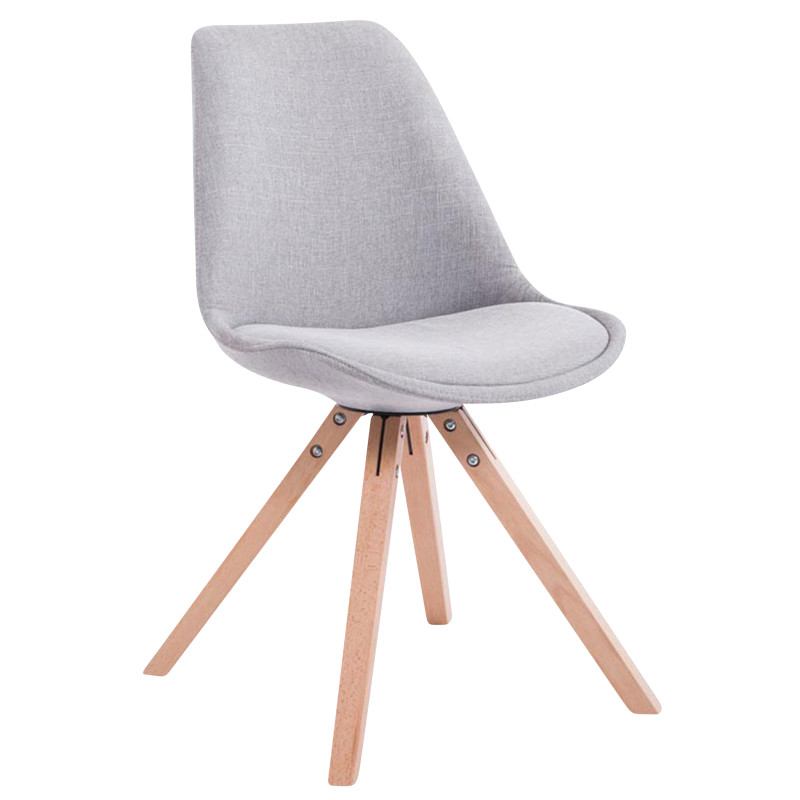 Lot de 4 chaises visiteurs Toulouse tissu Square Natura | gris
