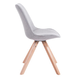 Lot de 4 chaises visiteurs Toulouse tissu Square Natura | gris