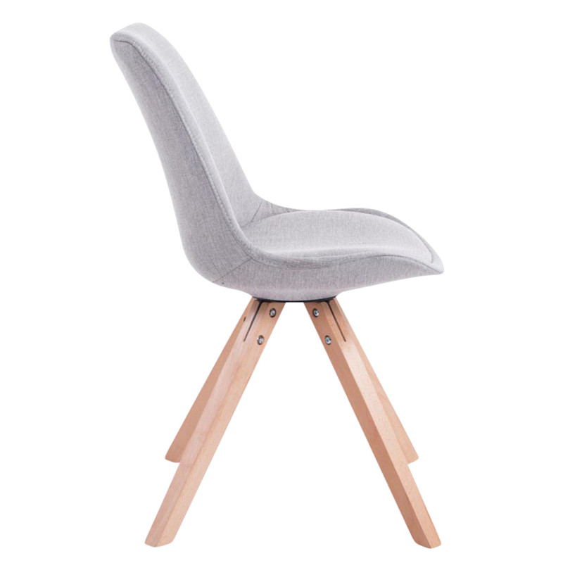 Lot de 4 chaises visiteurs Toulouse tissu Square Natura | gris