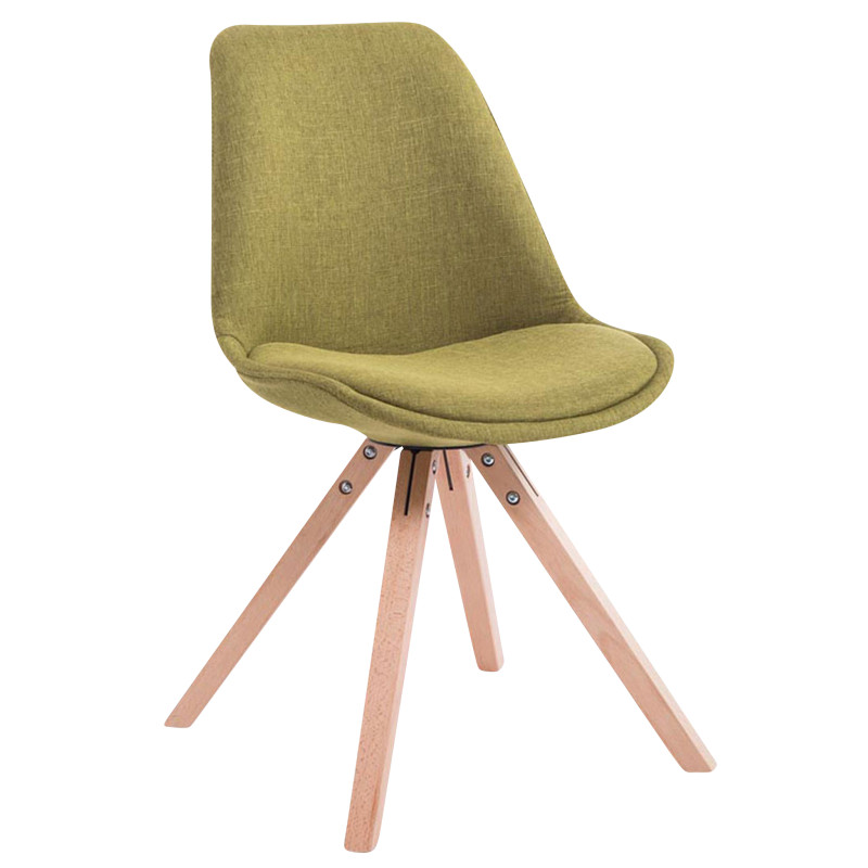 Lot de 4 chaises visiteurs Toulouse tissu Square Natura | vert