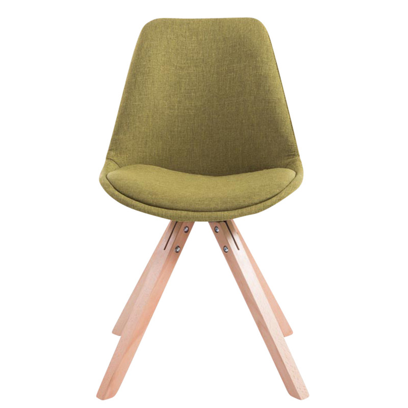 Lot de 4 chaises visiteurs Toulouse tissu Square Natura | vert