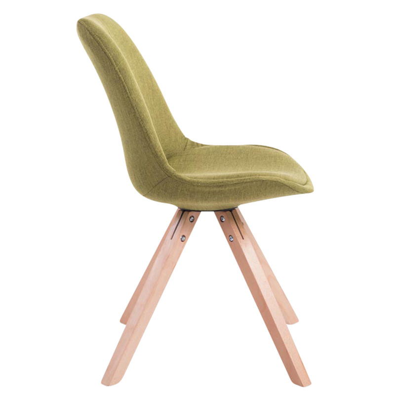 Lot de 4 chaises visiteurs Toulouse tissu Square Natura | vert