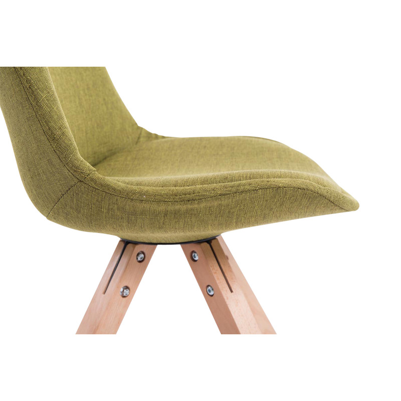 Lot de 4 chaises visiteurs Toulouse tissu Square Natura | vert