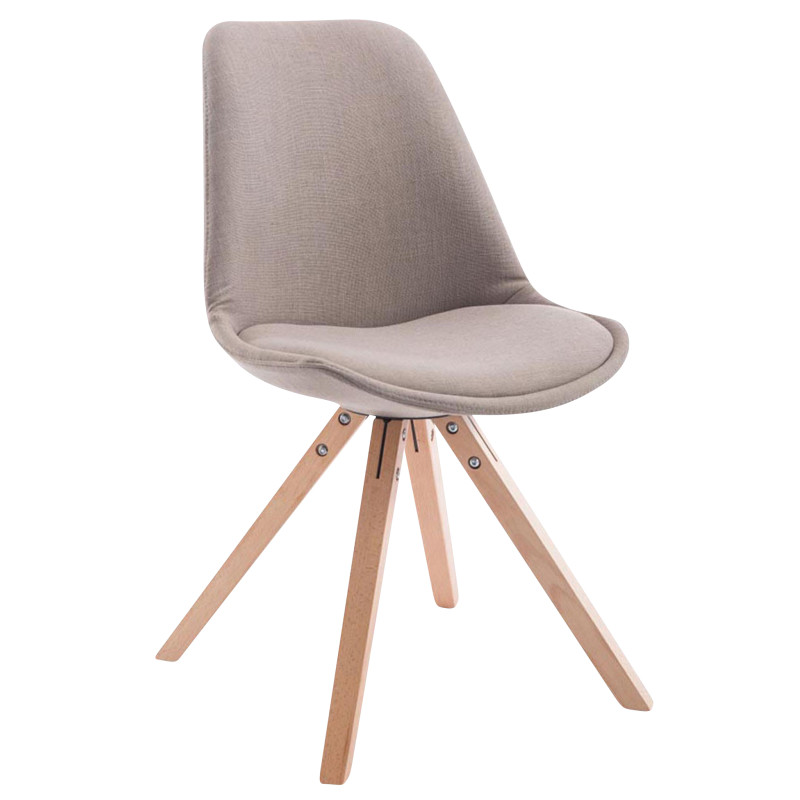Lot de 4 chaises visiteurs Toulouse tissu Square Natura | taupe