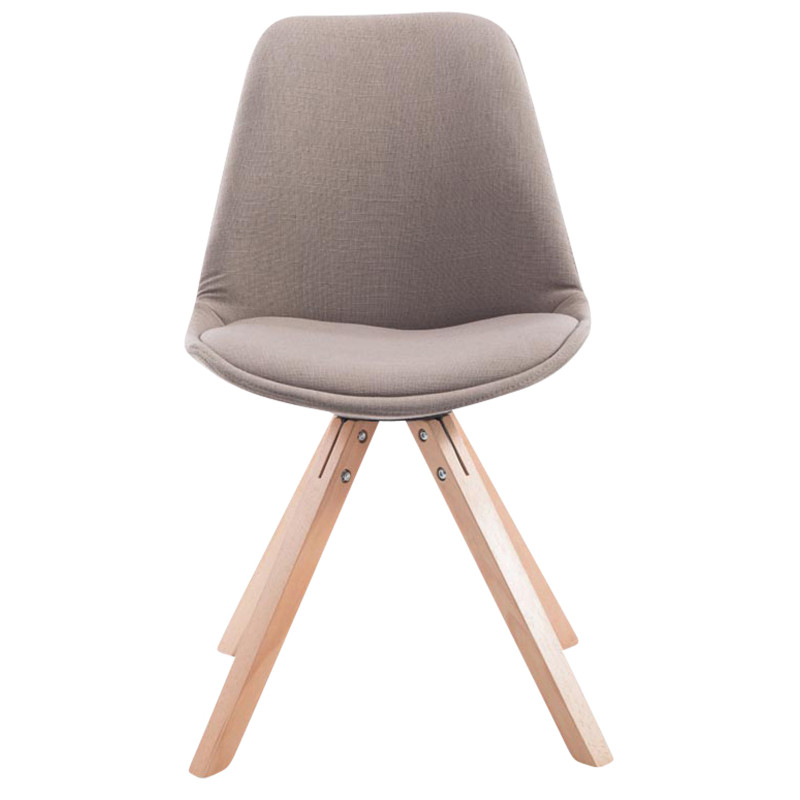 Lot de 4 chaises visiteurs Toulouse tissu Square Natura | taupe