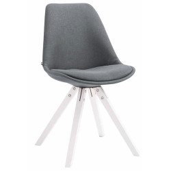 Lot de 4 chaises visiteurs Toulouse tissu Square blanc | gris foncé