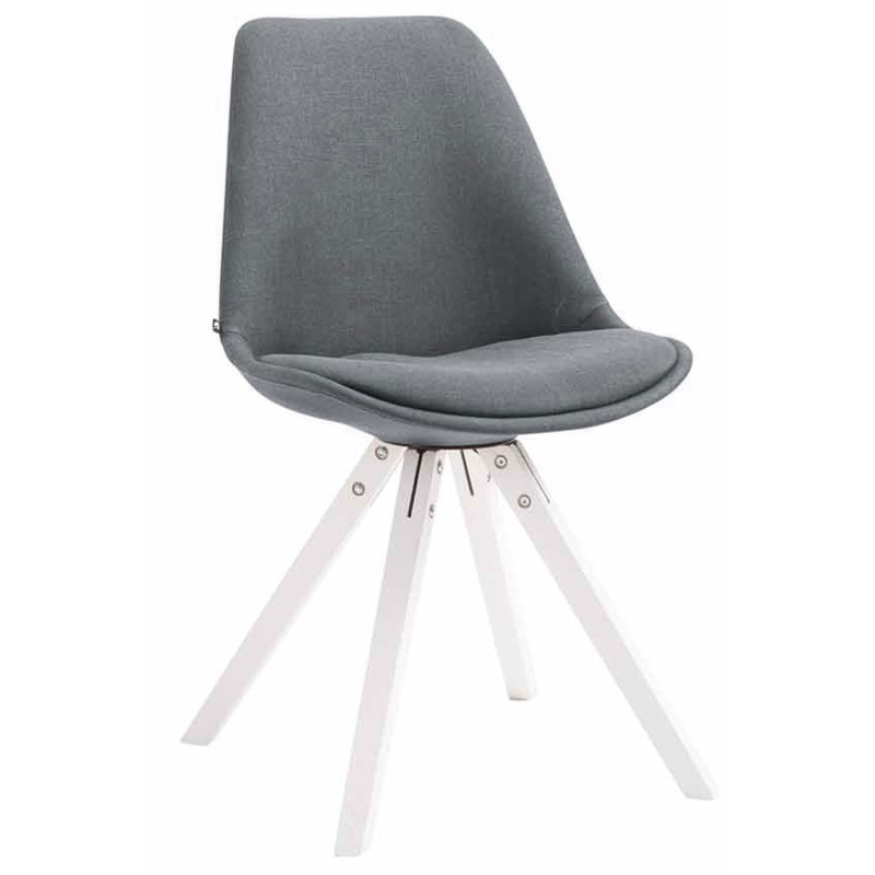 Lot de 4 chaises visiteurs Toulouse tissu Square blanc | gris foncé