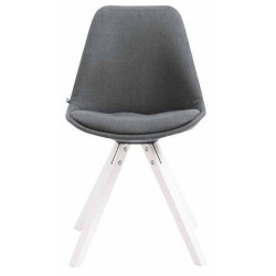Lot de 4 chaises visiteurs Toulouse tissu Square blanc | gris foncé