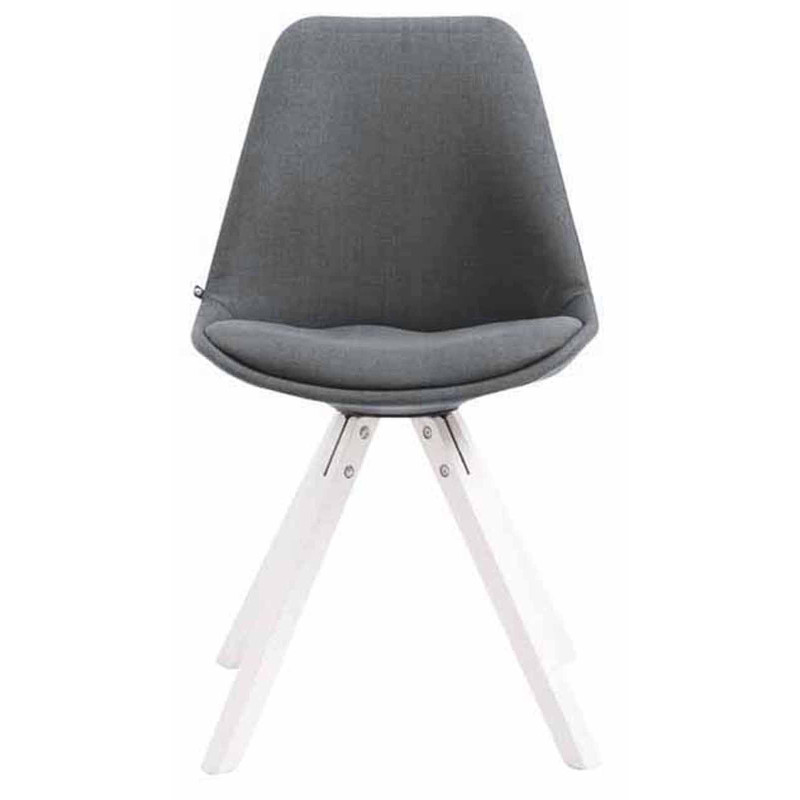 Lot de 4 chaises visiteurs Toulouse tissu Square blanc | gris foncé