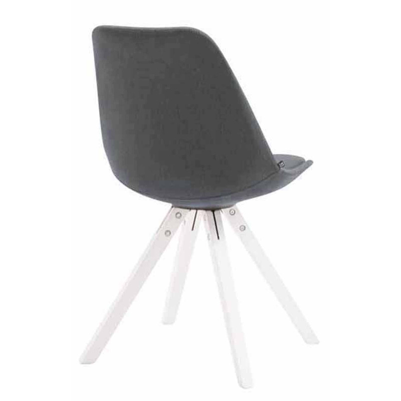 Lot de 4 chaises visiteurs Toulouse tissu Square blanc | gris foncé