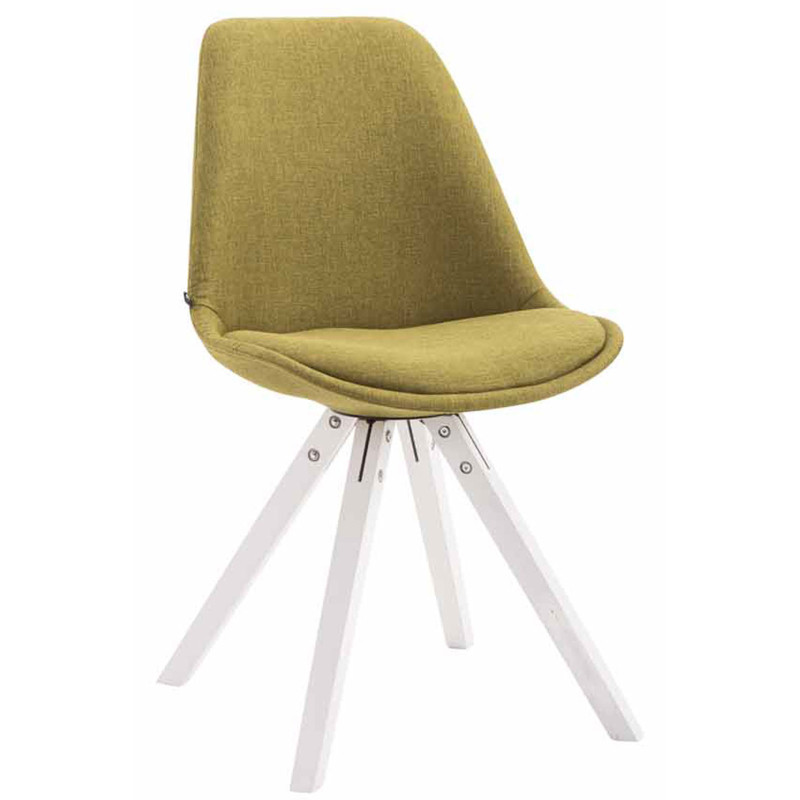 Lot de 4 chaises visiteurs Toulouse tissu Square blanc | vert