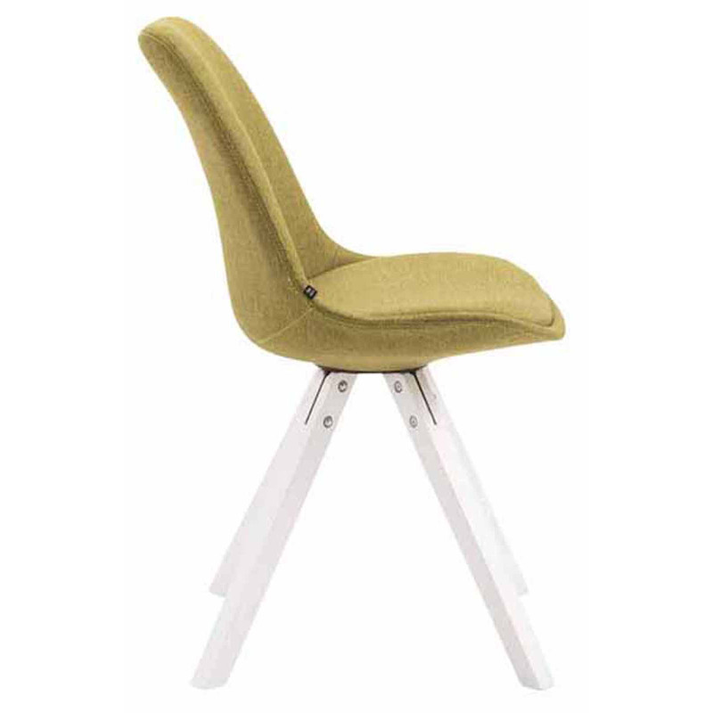 Lot de 4 chaises visiteurs Toulouse tissu Square blanc | vert