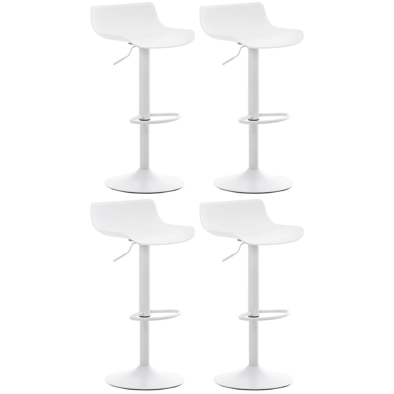 Ensemble de 4 tabourets de bar Aveiro blanc