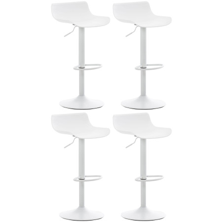 Lot de 4 tabourets de bar Aveiro blanc