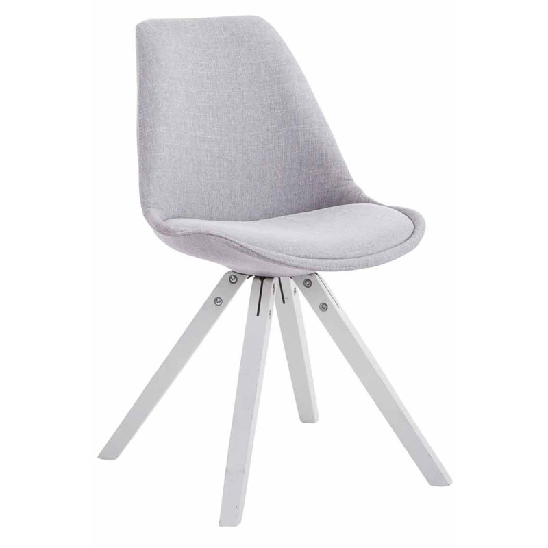 Lot de 4 chaises visiteurs Toulouse tissu Square blanc | gris