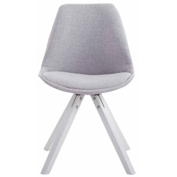 Lot de 4 chaises visiteurs Toulouse tissu Square blanc | gris