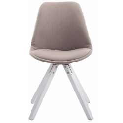 Lot de 4 chaises visiteurs Toulouse tissu Square blanc | taupe